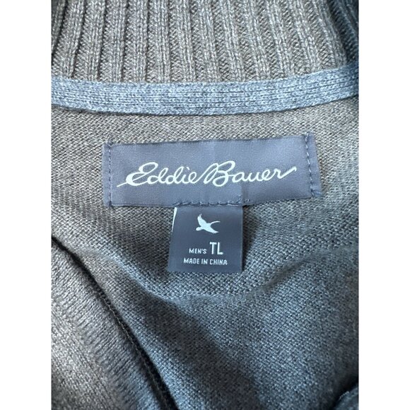 Eddie Bauer Mens Long Sleeve Half-Zip Ribbed Collar Sweater Size TL - Picture 6 of 9